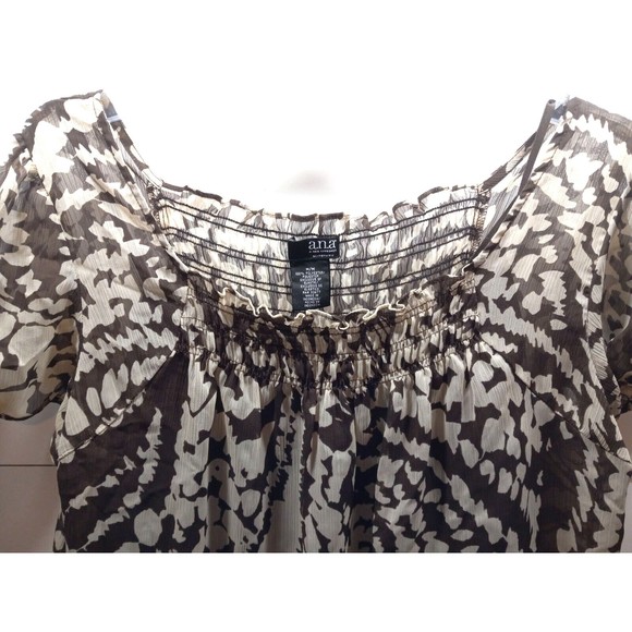 A N.A A New Approach Maternity Medium Brown Beige Sheer Top Blouse Camisole Boho - Picture 2 of 9